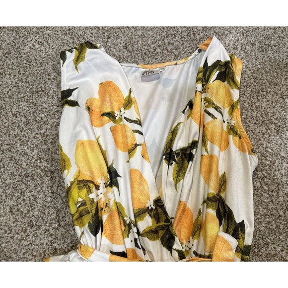Women's Sleeveless Lemon Print Romper Tie Waist Large/XL - Picture 3 of 5